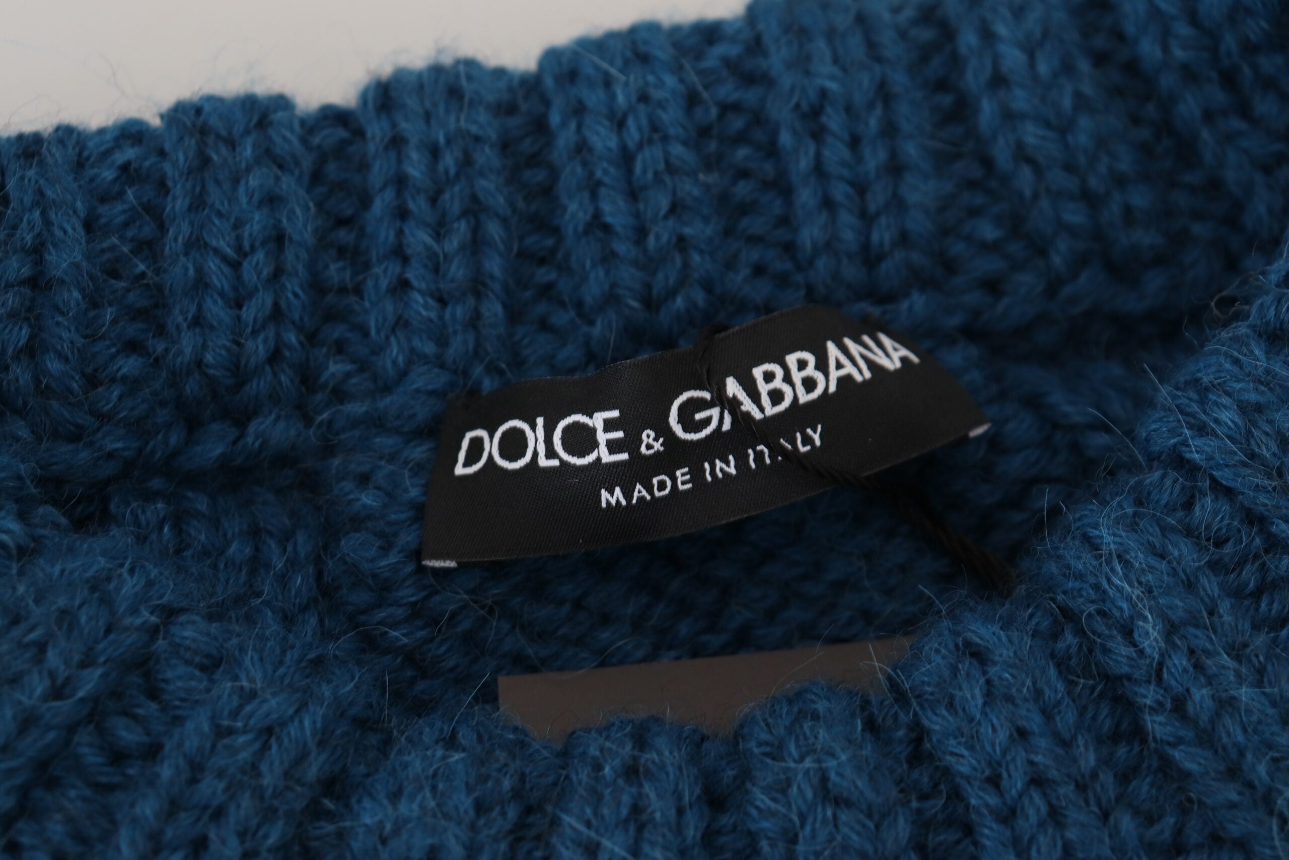 Dolce & Gabbana Blå Stickad Ull Alpacka Tröja