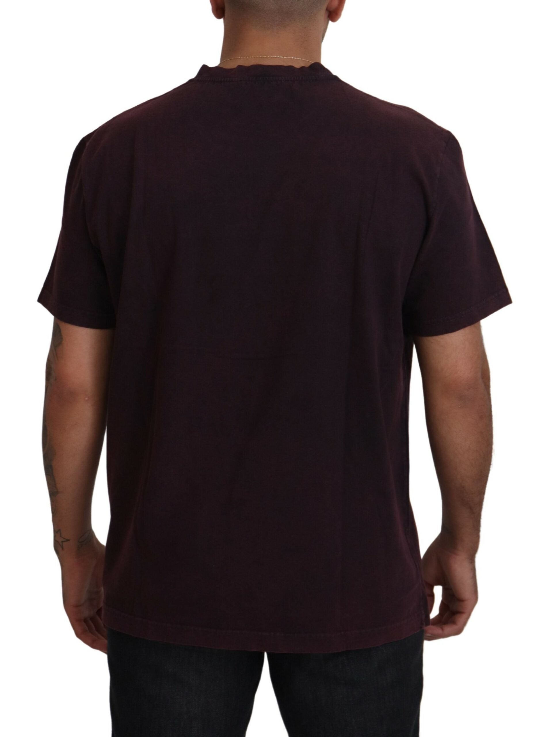 Dolce & Gabbana Bordeaux rundhalsad t-shirt med kort ärm