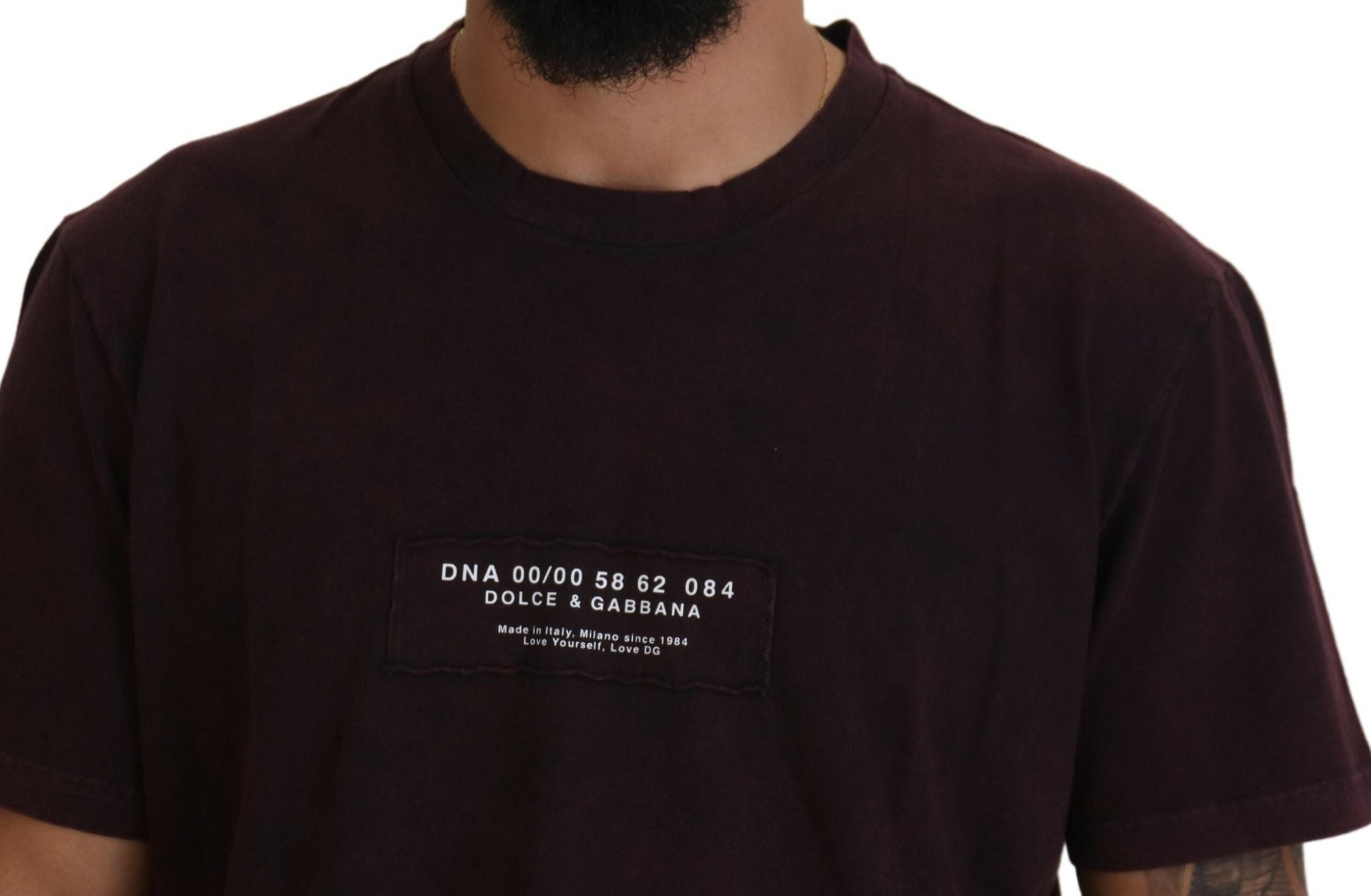 Dolce & Gabbana Bordeaux rundhalsad t-shirt med kort ärm