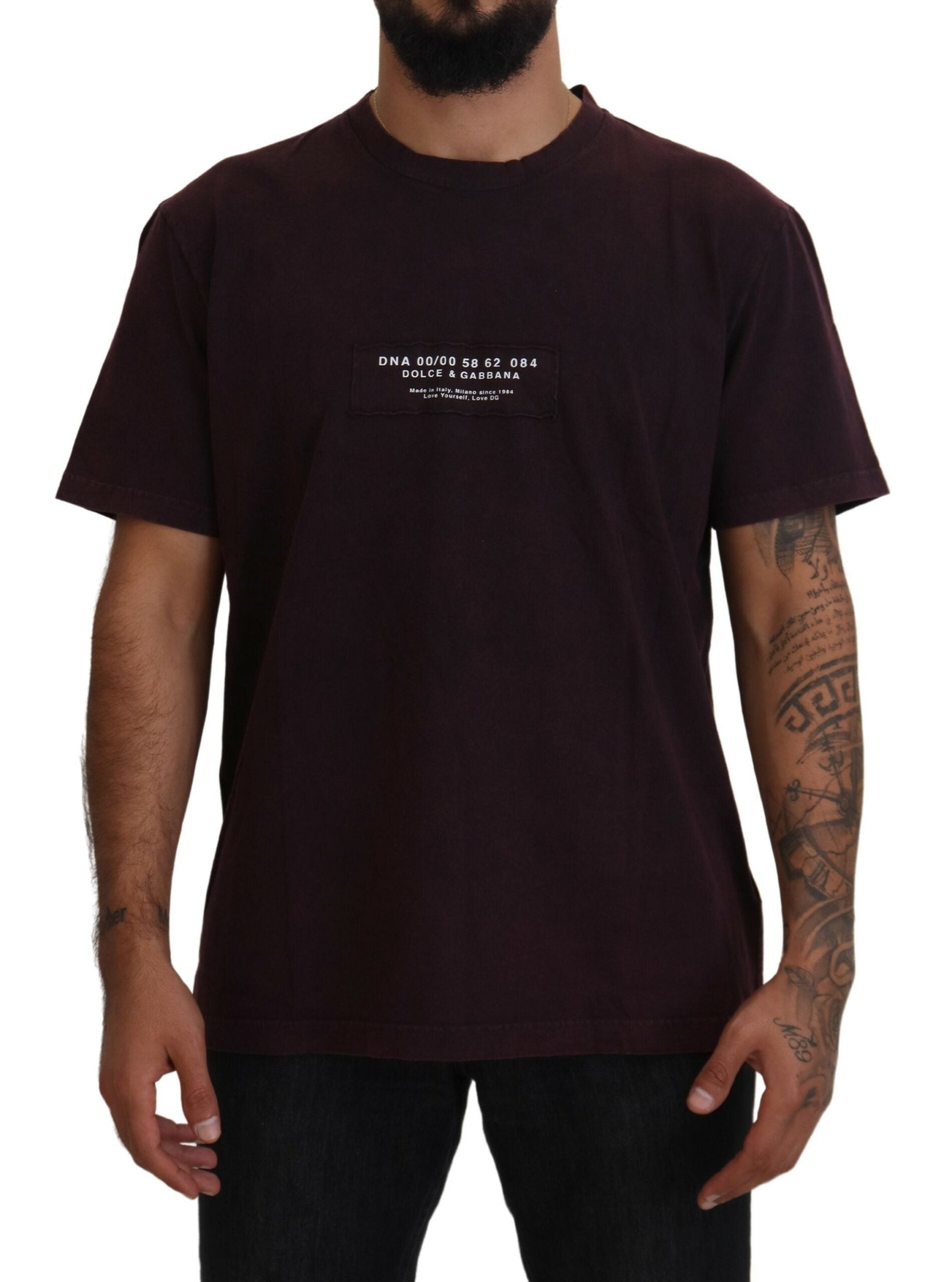 Dolce & Gabbana Bordeaux rundhalsad t-shirt med kort ärm