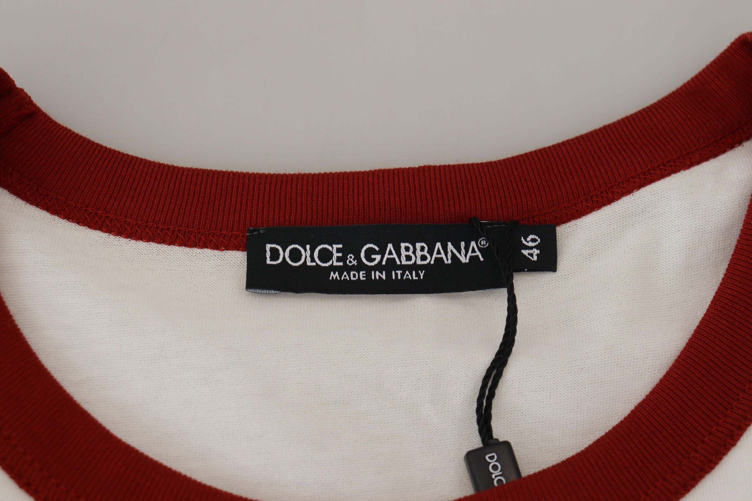Dolce & Gabbana Vit T-shirt med Logotyptryck och Rund Halsringning i Bomull