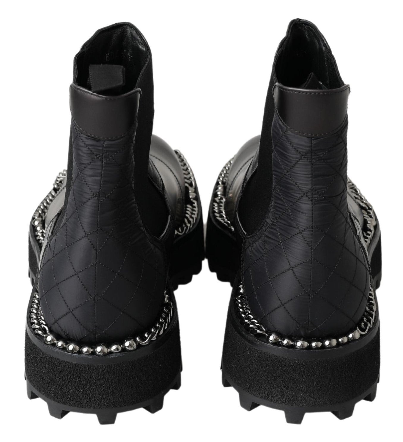 Dolce & Gabbana svarta slip-on-stövlar i läder med stretch