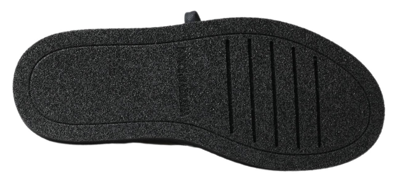 Dolce & Gabbana svarta slip-on-stövlar i läder med stretch