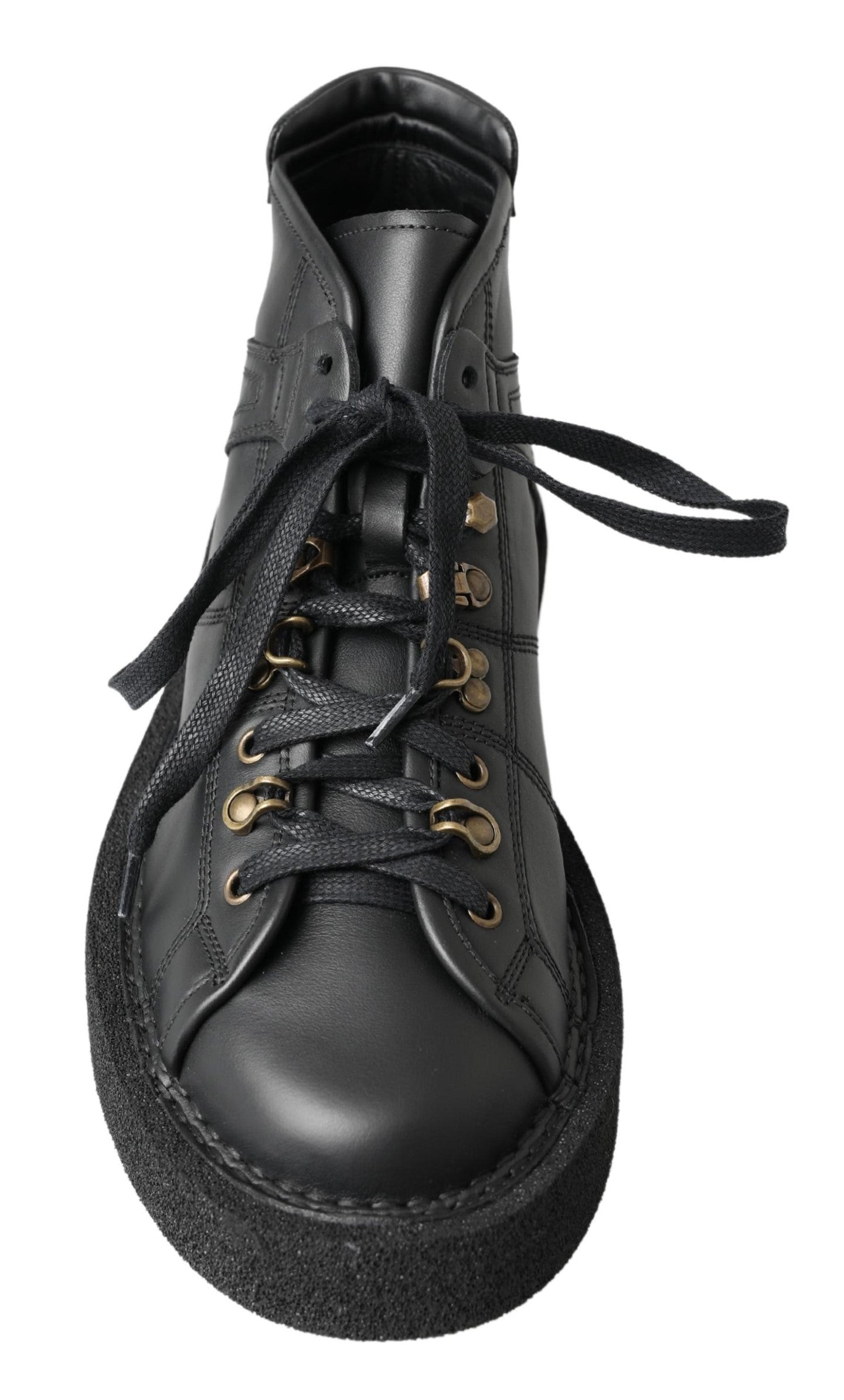Dolce & Gabbana svarta slip-on-stövlar i läder med stretch