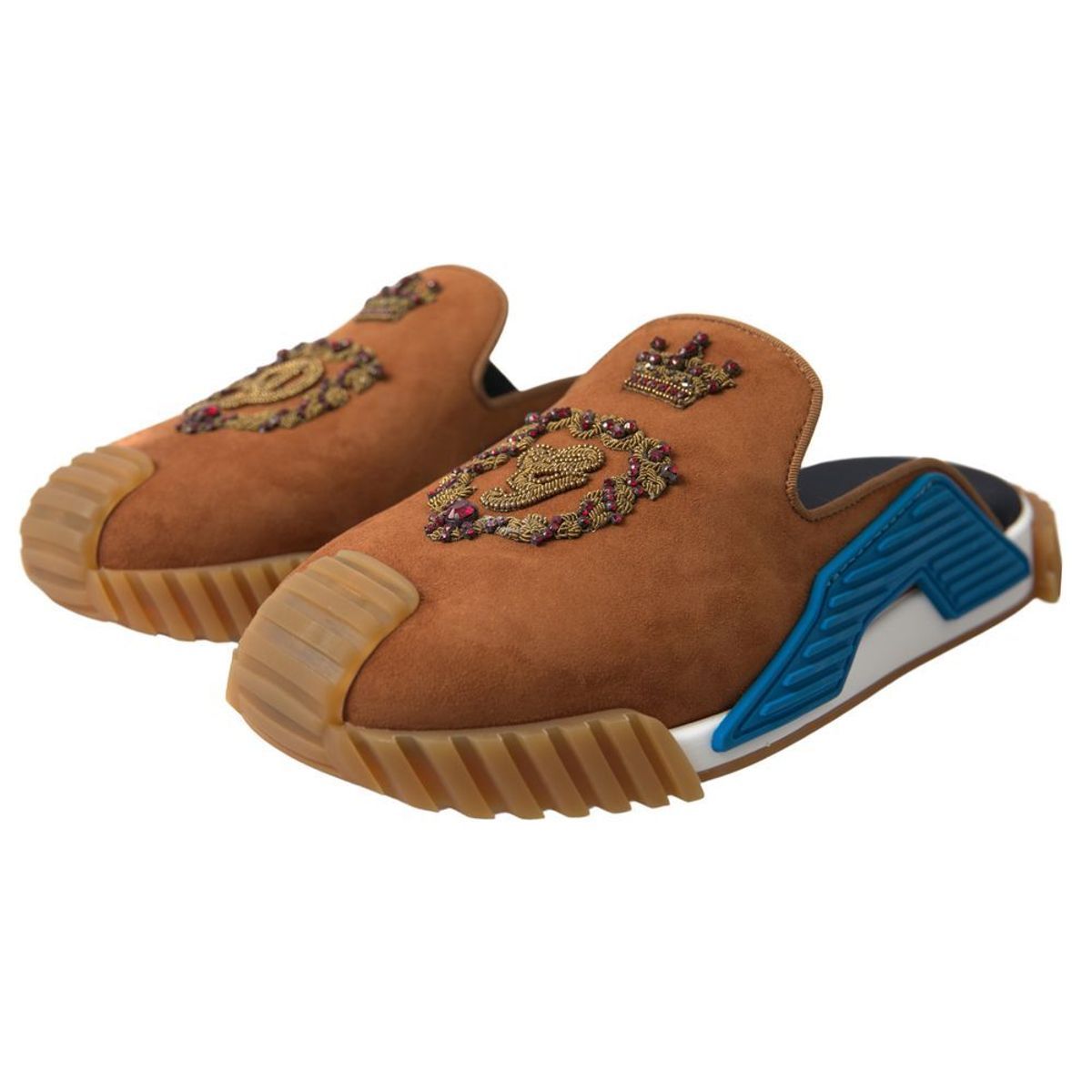 Dolce & Gabbana Bruna Mocka Kronlogotyp NS1 Slidesandaler