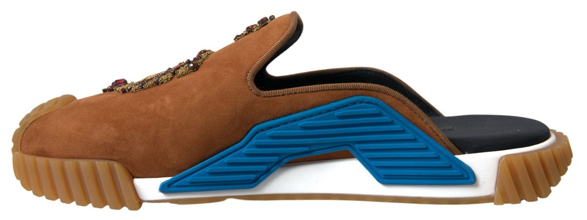 Dolce & Gabbana Bruna Mocka Kronlogotyp NS1 Slidesandaler