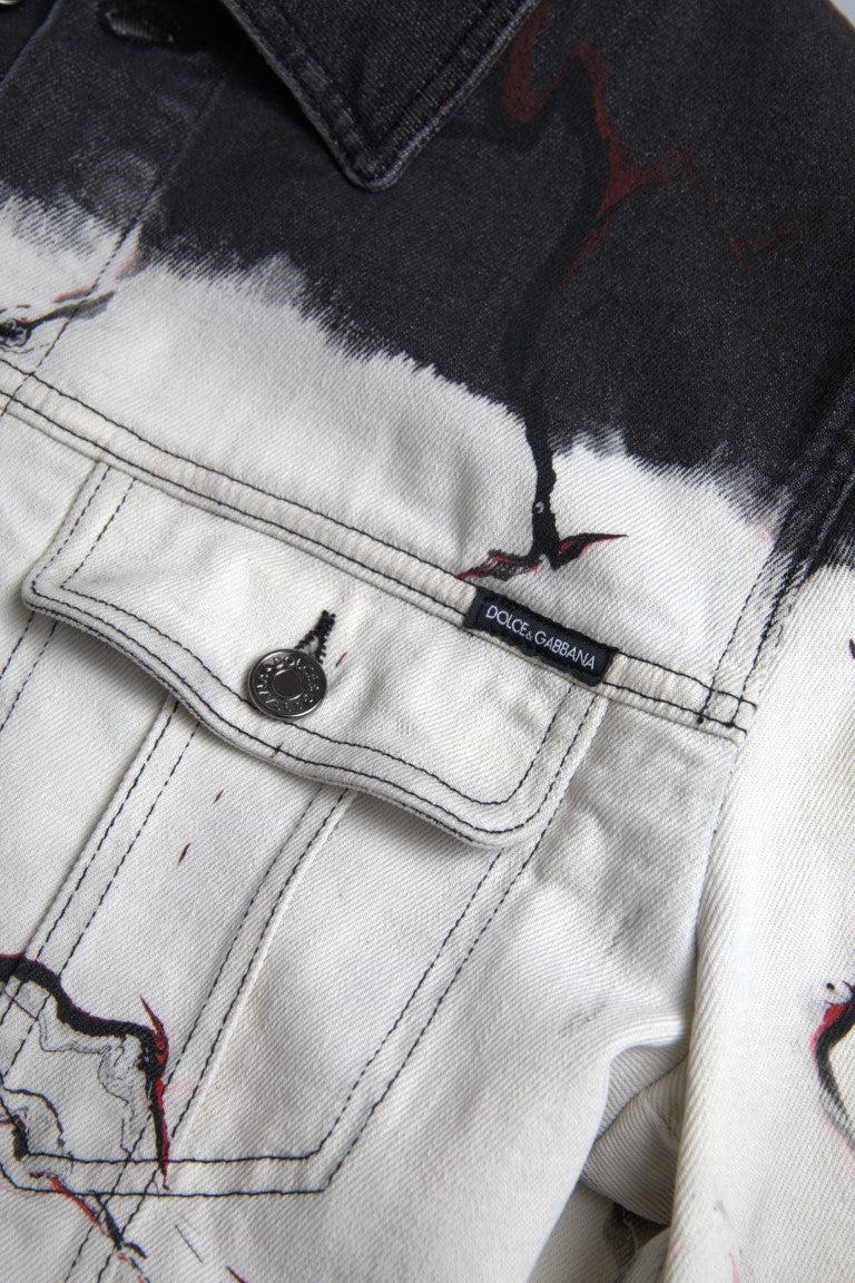 Dolce & Gabbana Flerfärgad Bomullskragejeansjacka