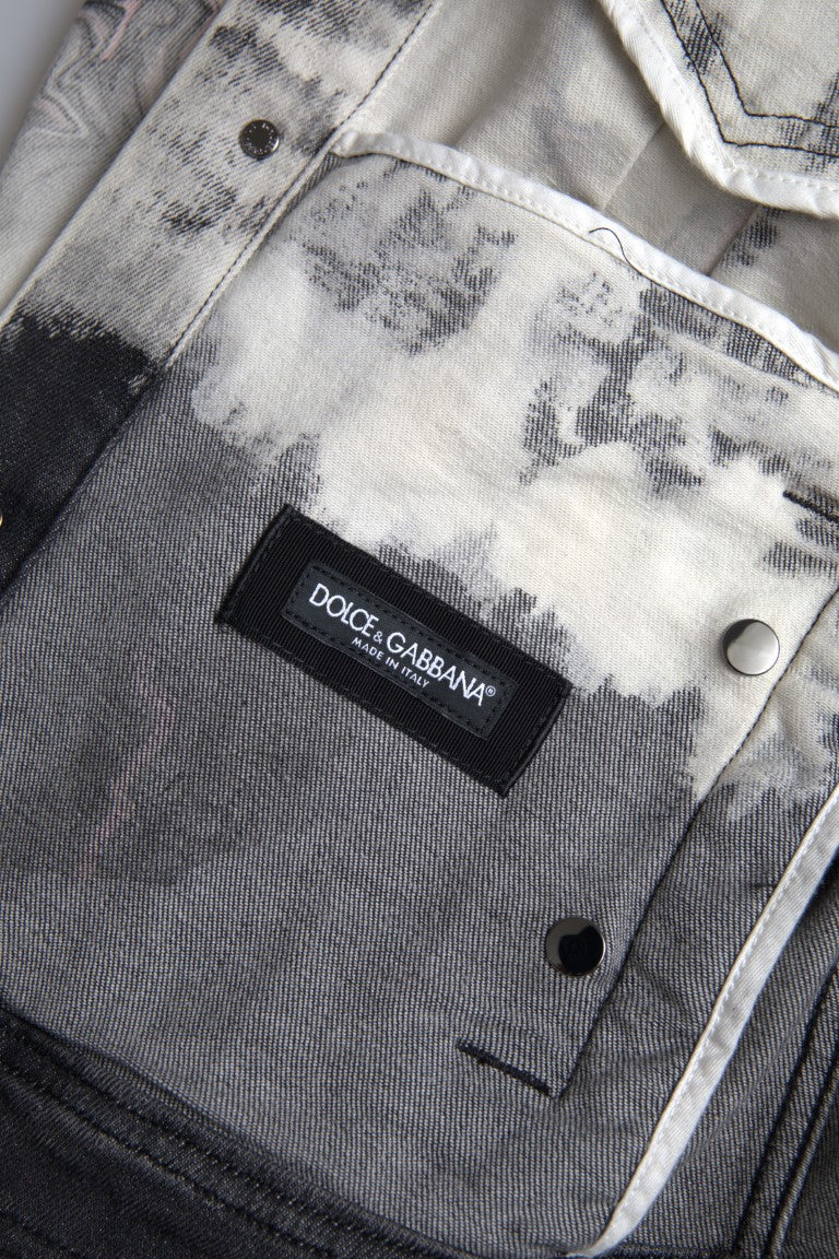 Dolce & Gabbana Flerfärgad Bomullskragejeansjacka