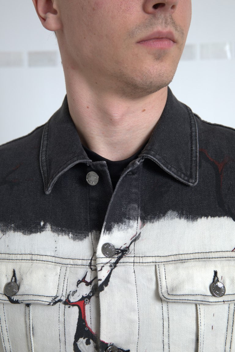 Dolce & Gabbana Flerfärgad Bomullskragejeansjacka