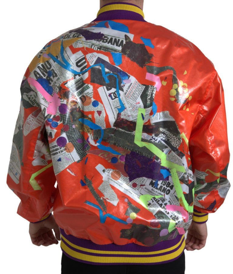 Dolce & Gabbana Blousonjacka i orange polyester med knappar