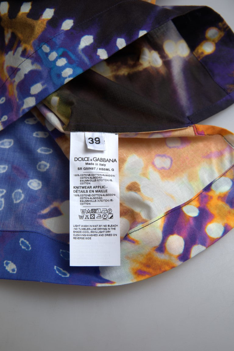 Dolce & Gabbana Luminaire Print Cotton Polotopp Herrskjorta