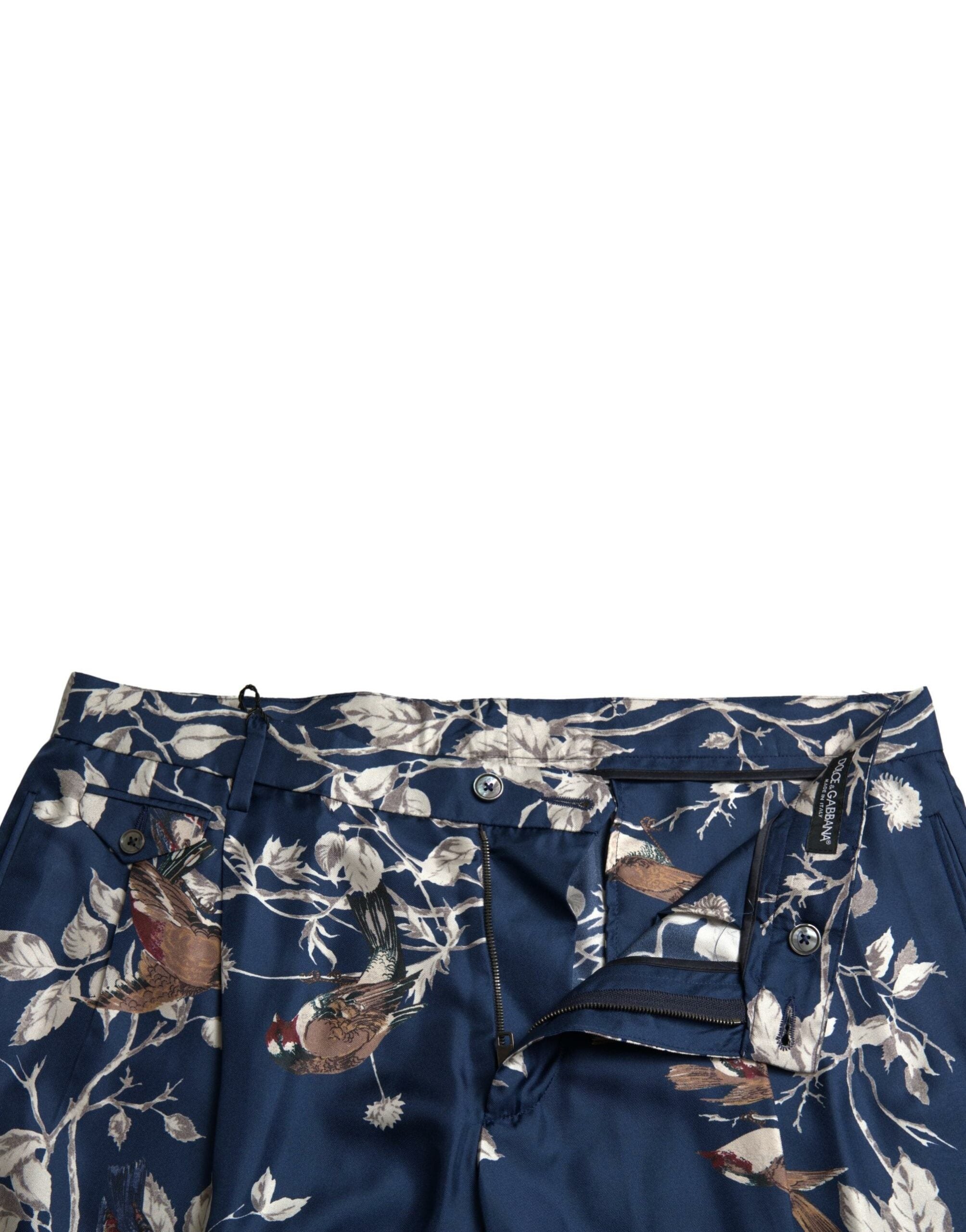 Dolce & Gabbana Blå Blommiga Siden Bermudashorts Herr
