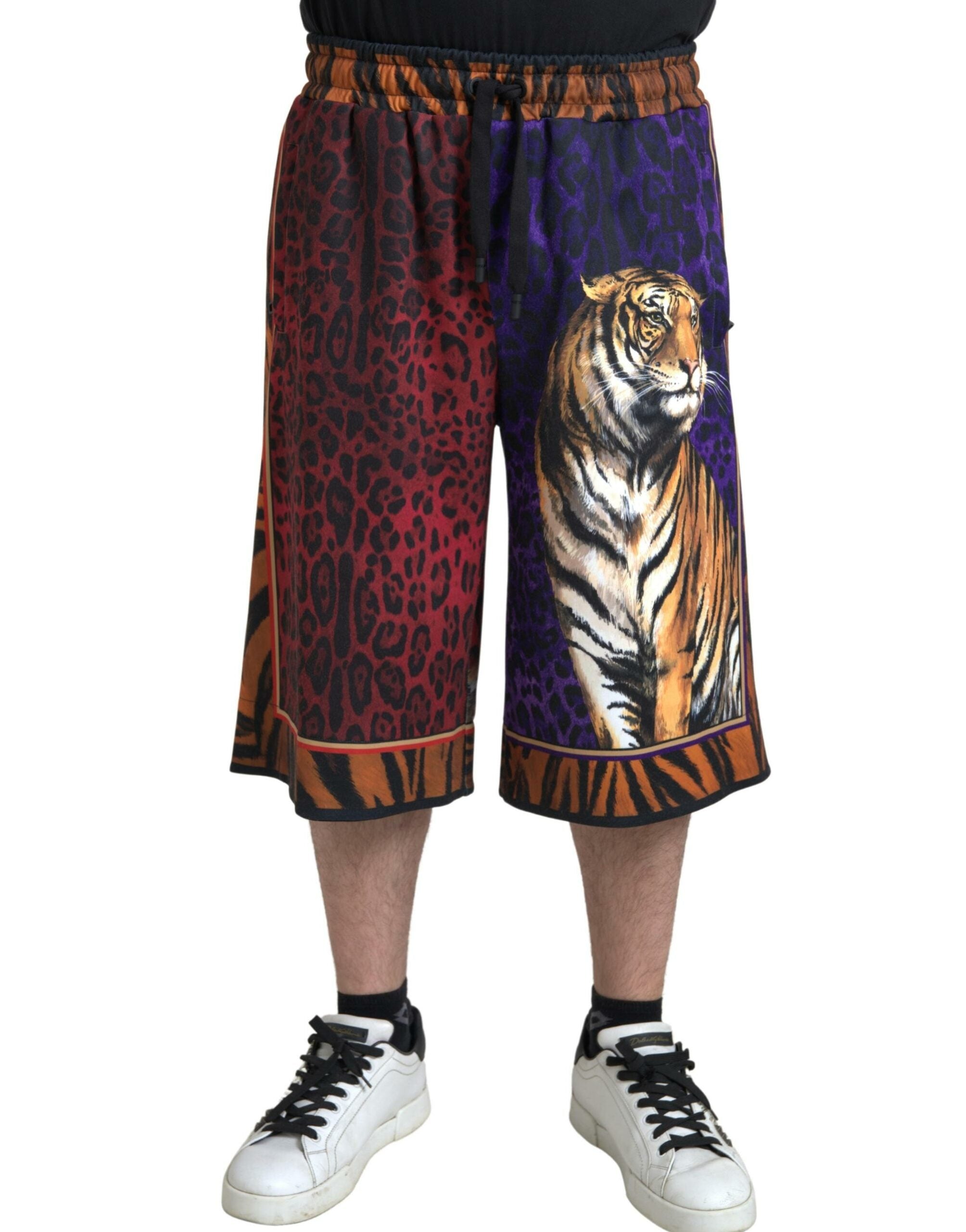 Dolce & Gabbana Flerfärgade Tigermönstrade Bermudashorts för Herr