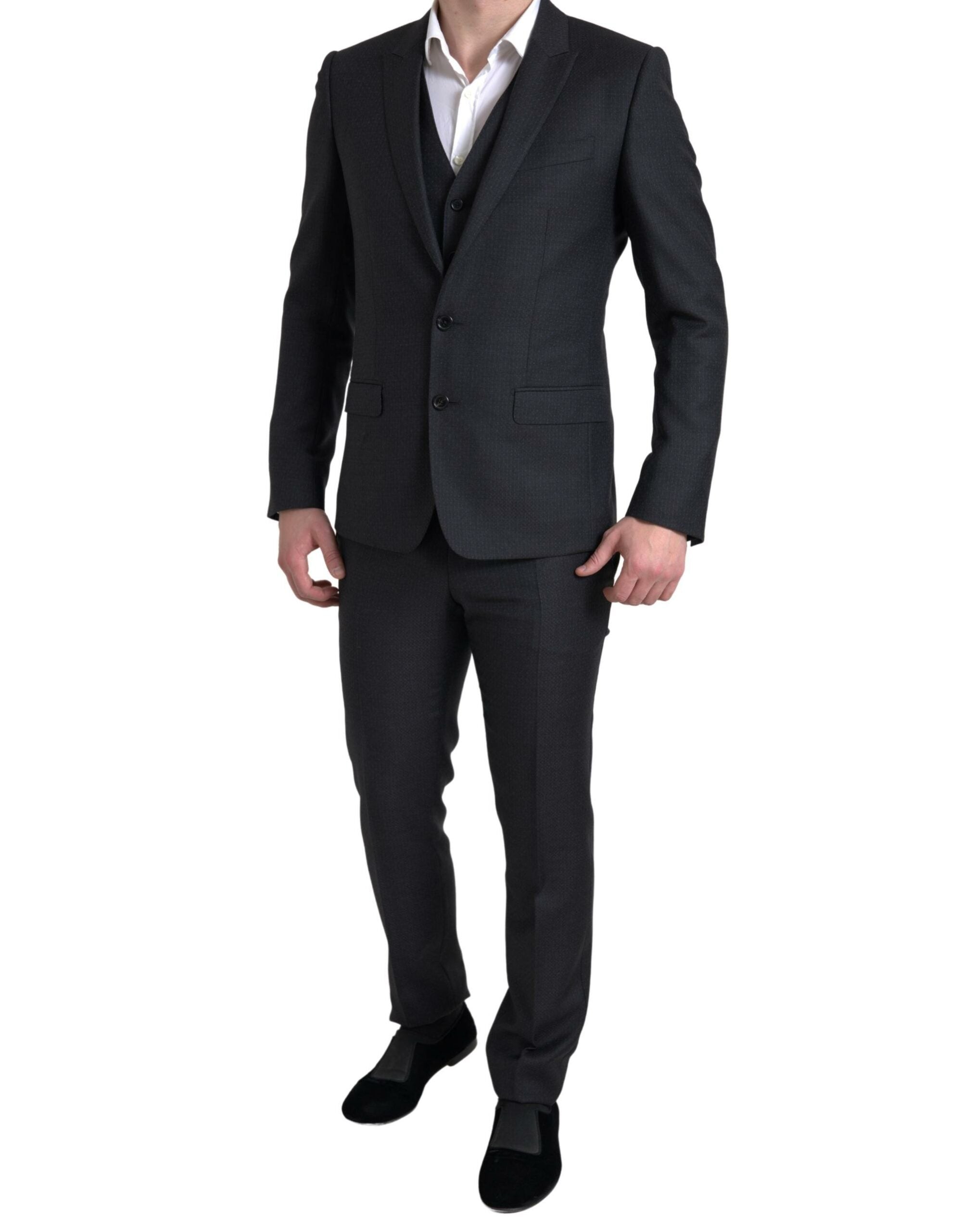 Dolce & Gabbana Svart 3-delad enkelknäppt MARTINI-kostym