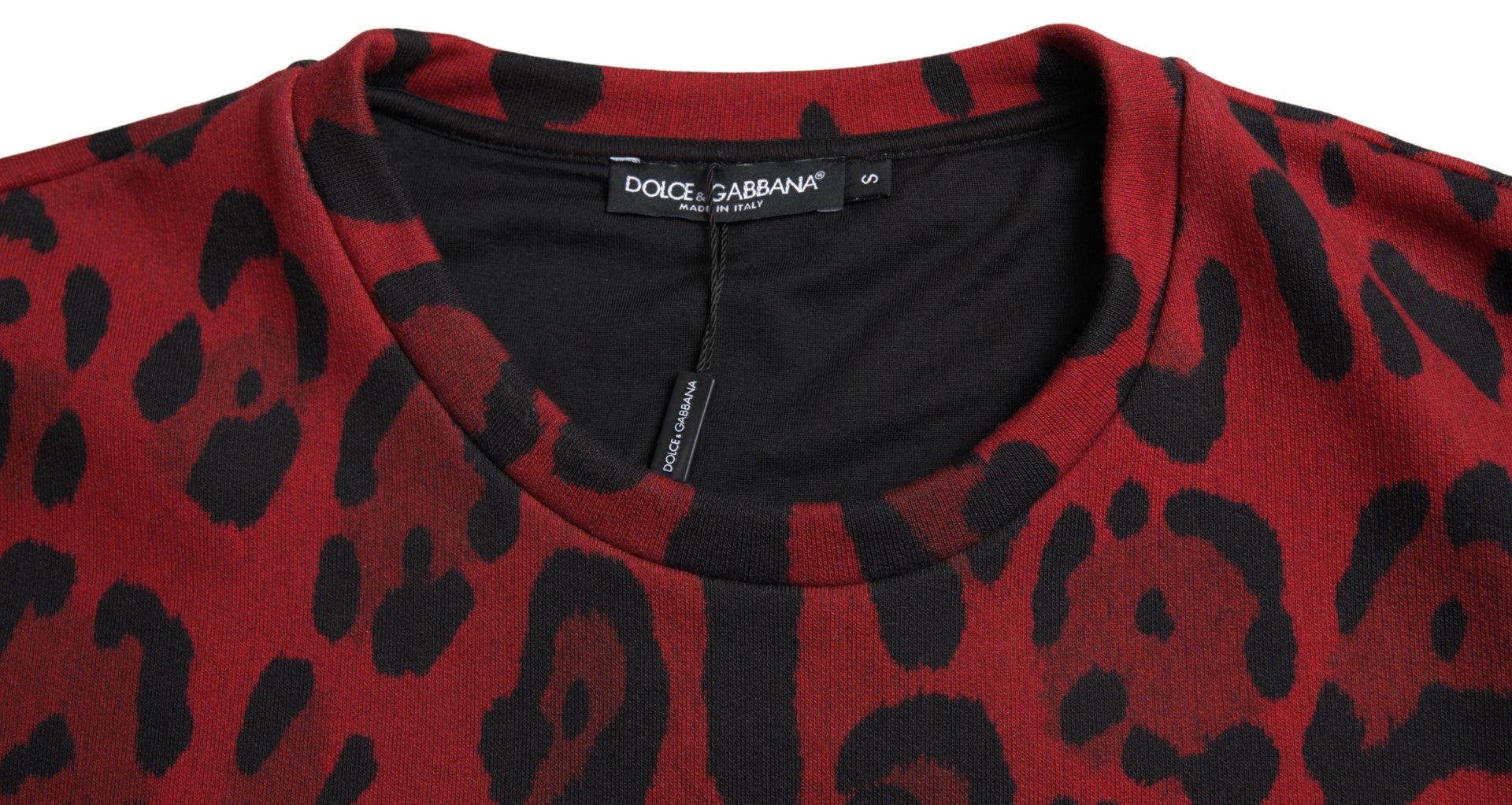 Dolce & Gabbana Röd Leopardfärgad Bomull Ärmlös Linne T-shirt