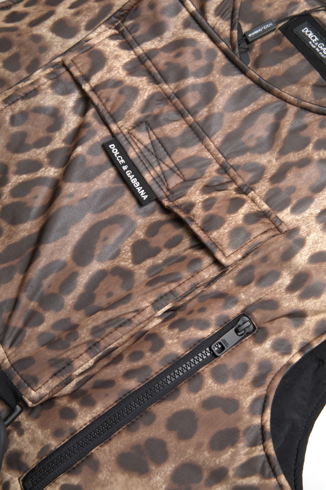 Dolce & Gabbana Brun Leopard Siden Ärmlös Sportkläder