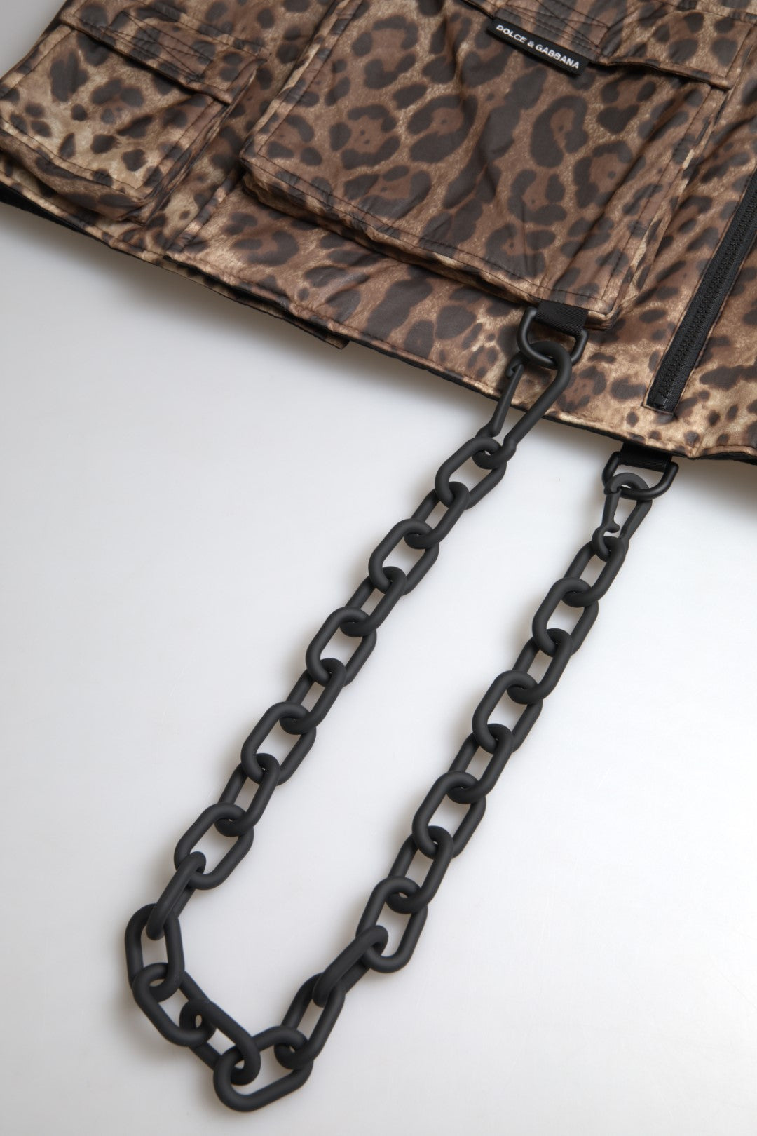 Dolce & Gabbana Brun Leopard Siden Ärmlös Sportkläder