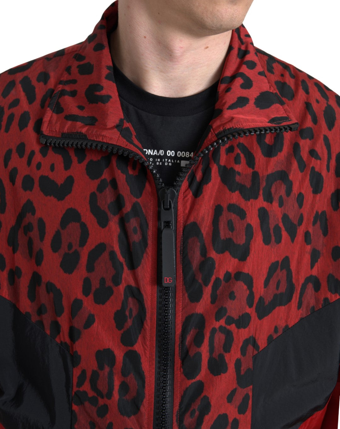 Dolce & Gabbana Röd Leopard Nylon Hel Dragkedja