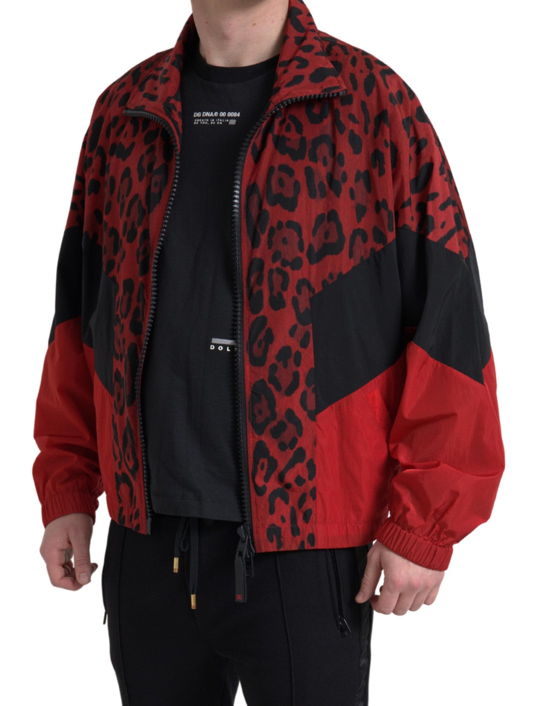 Dolce & Gabbana Röd Leopard Nylon Hel Dragkedja