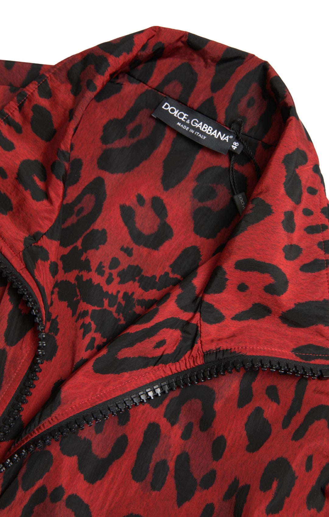Dolce & Gabbana Röd Leopard Nylon Hel Dragkedja