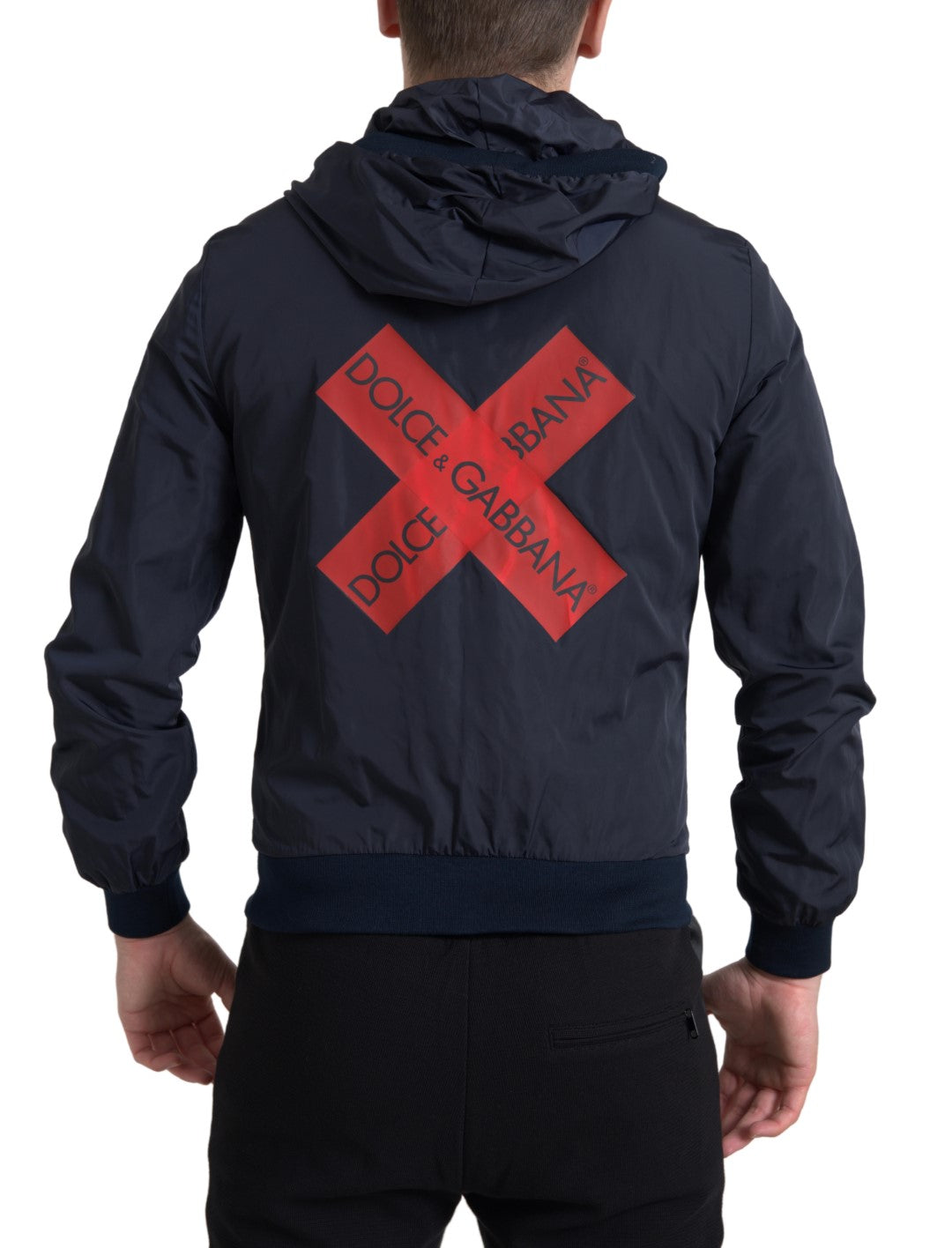 Dolce & Gabbana Blå Hoodie Logo Polyester Hel Dragkedja