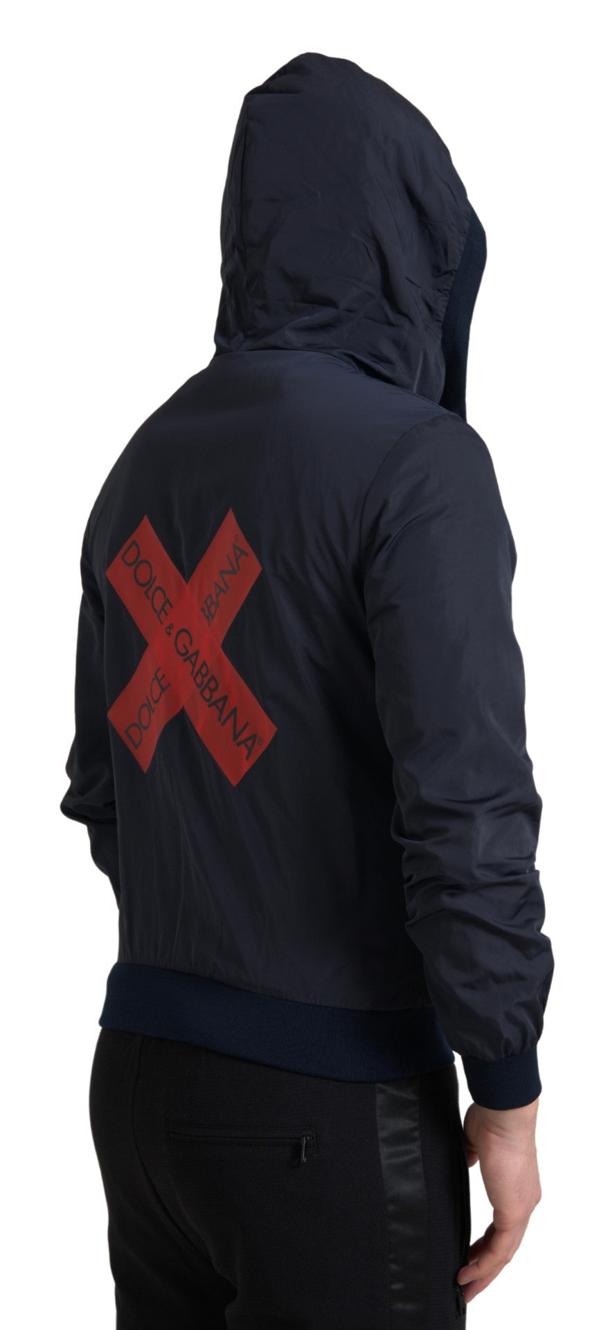 Dolce & Gabbana Blå Hoodie Logo Polyester Hel Dragkedja