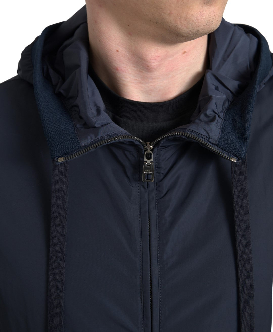 Dolce & Gabbana Blå Hoodie Logo Polyester Hel Dragkedja