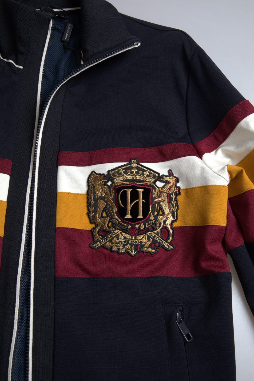 Dolce & Gabbana Blå Kofta Heraldisk Hel Dragkedja