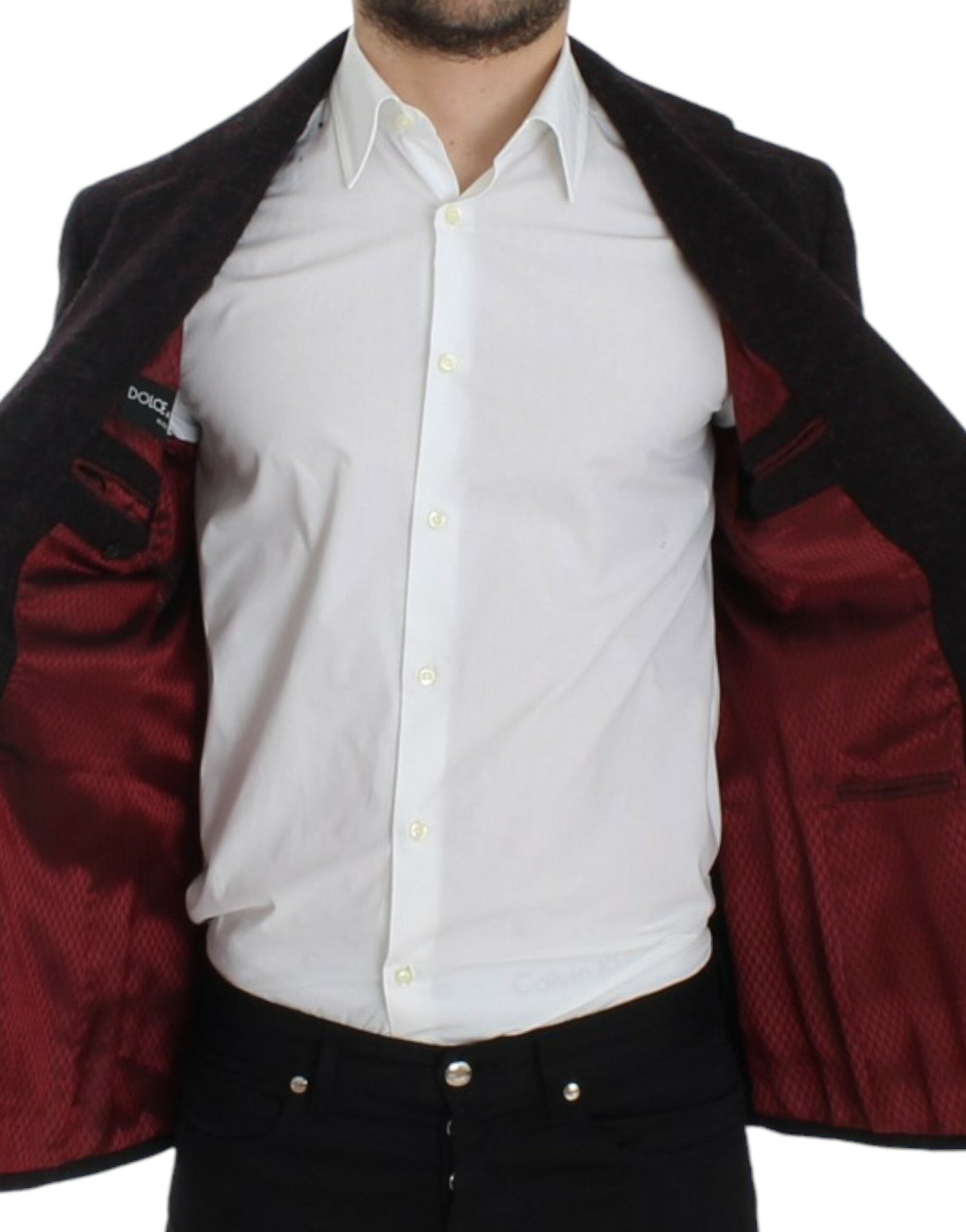 Dolce & Gabbana Bordeaux alpaga blazer med två knappar