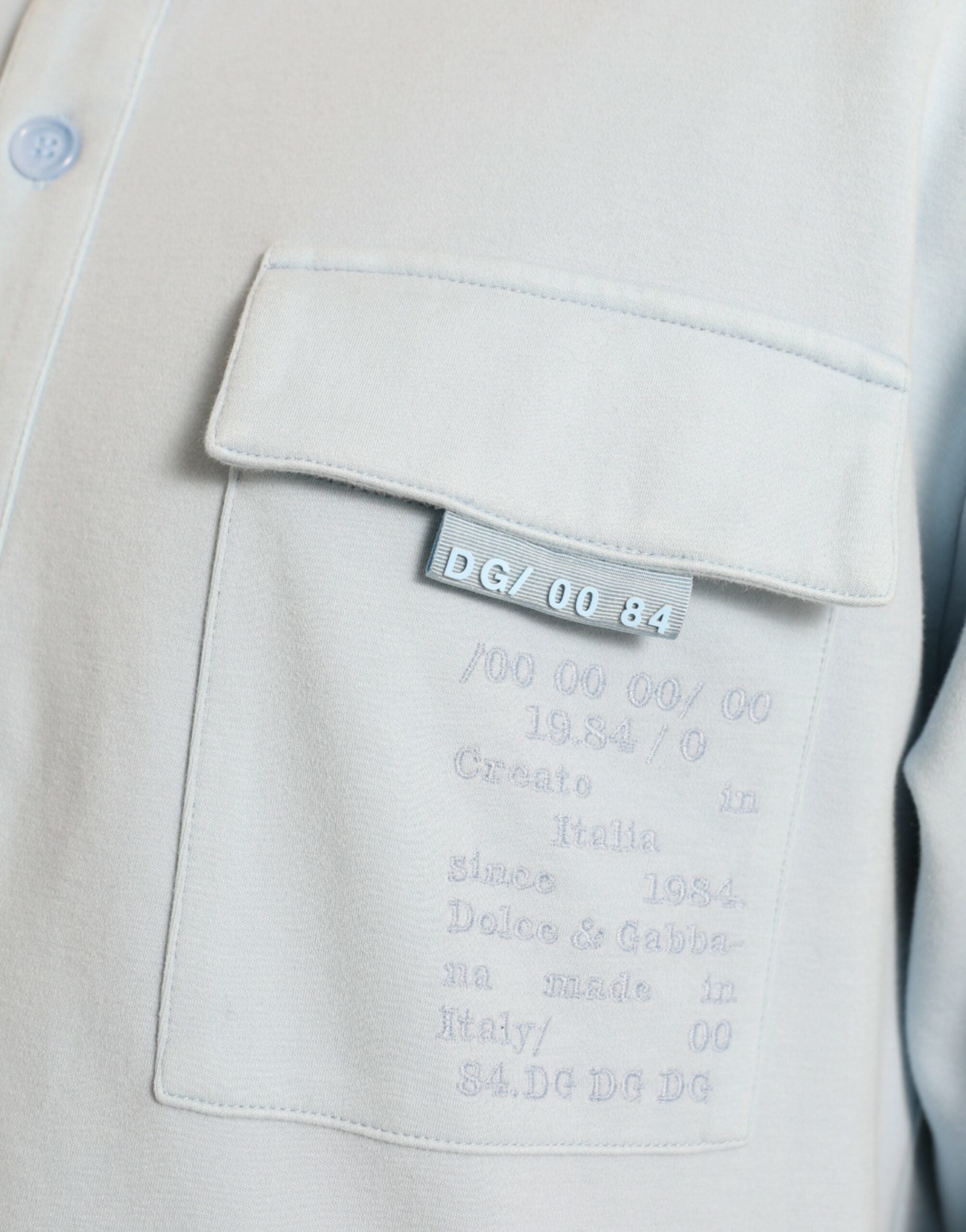 Dolce & Gabbana Ljusblå Bomulls Tröja Med Knappar