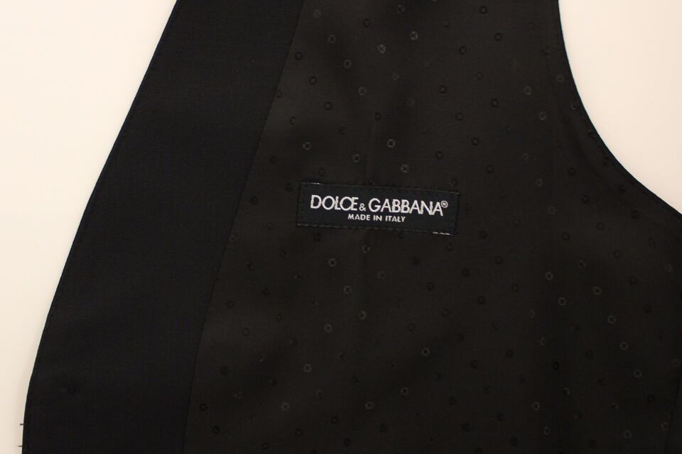 Dolce & Gabbana Svart Ull Siden Stretchklänning Västkavaj