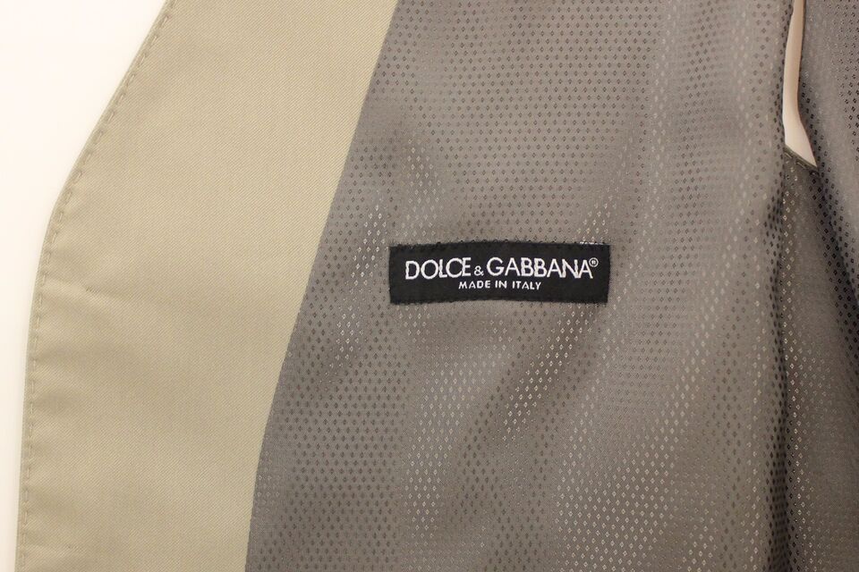 Dolce & Gabbana Beige Bomullsklänning Väst Kavaj Kavaj