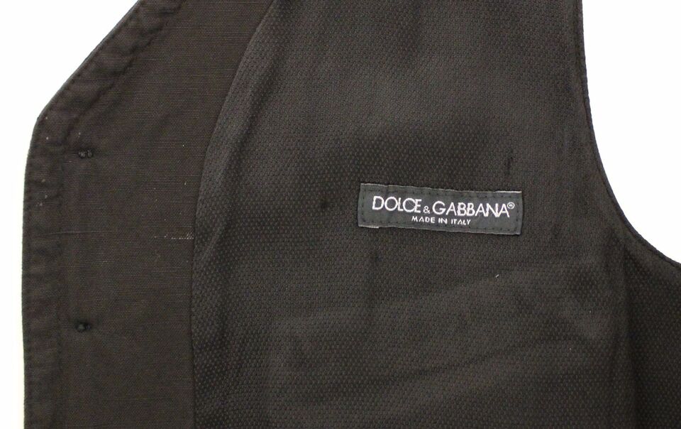 Dolce & Gabbana Svart Linbomullsklänning Västkavaj