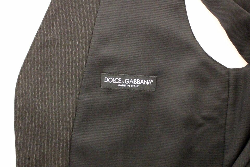 Dolce & Gabbana Grå Ull Stretchklänning Västkavaj