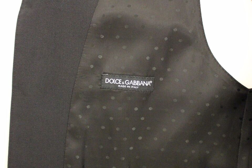 Dolce & Gabbana Svart Ull Siden Stretchklänning Västkavaj