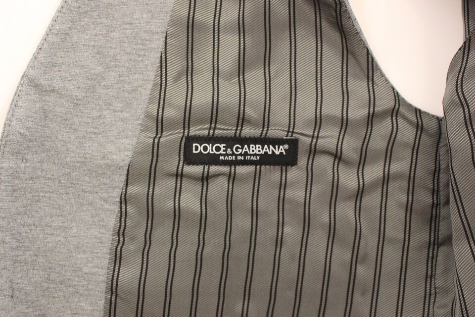 Dolce & Gabbana Grå Bomullsstretchig Klänning Västkavaj