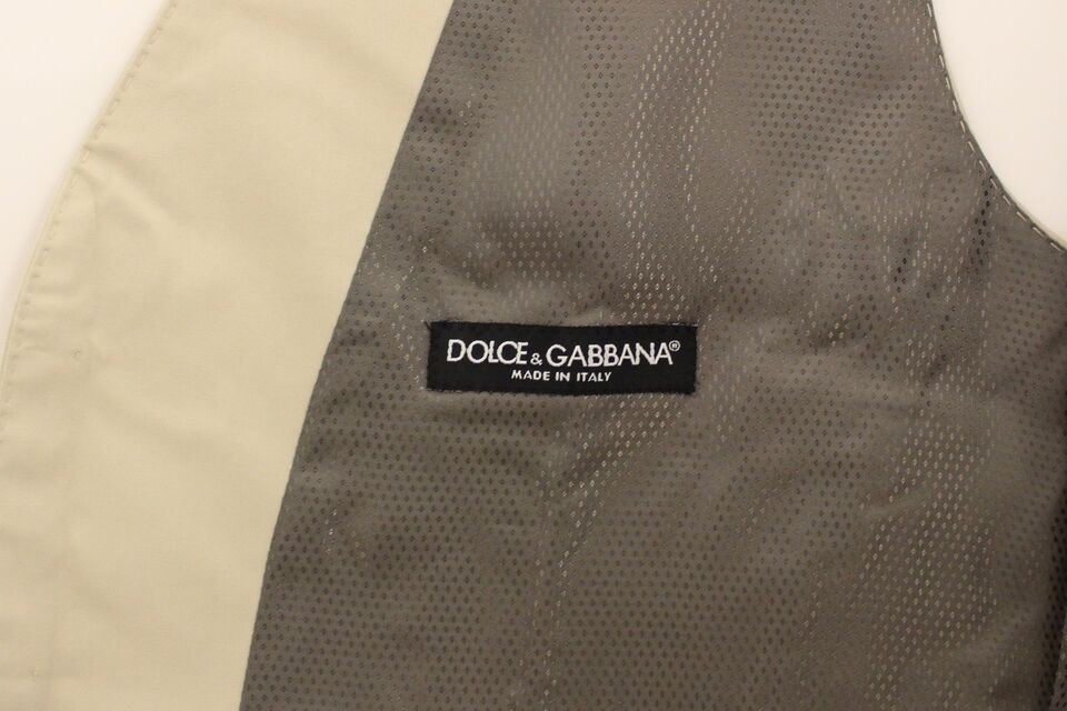 Dolce & Gabbana Beige Bomullsstretchig Klänning Västkavaj