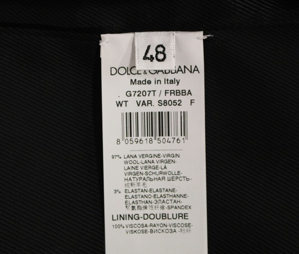 Dolce & Gabbana Grå Randig Ullväst Med Logotyp Väst
