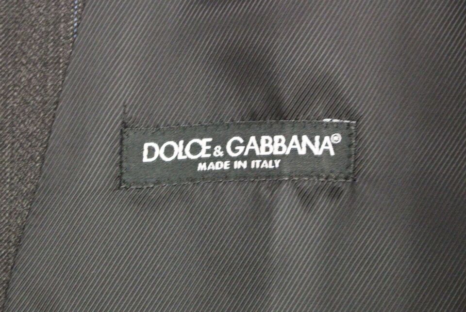 Dolce & Gabbana Grå Randig Ullväst Med Logotyp Väst