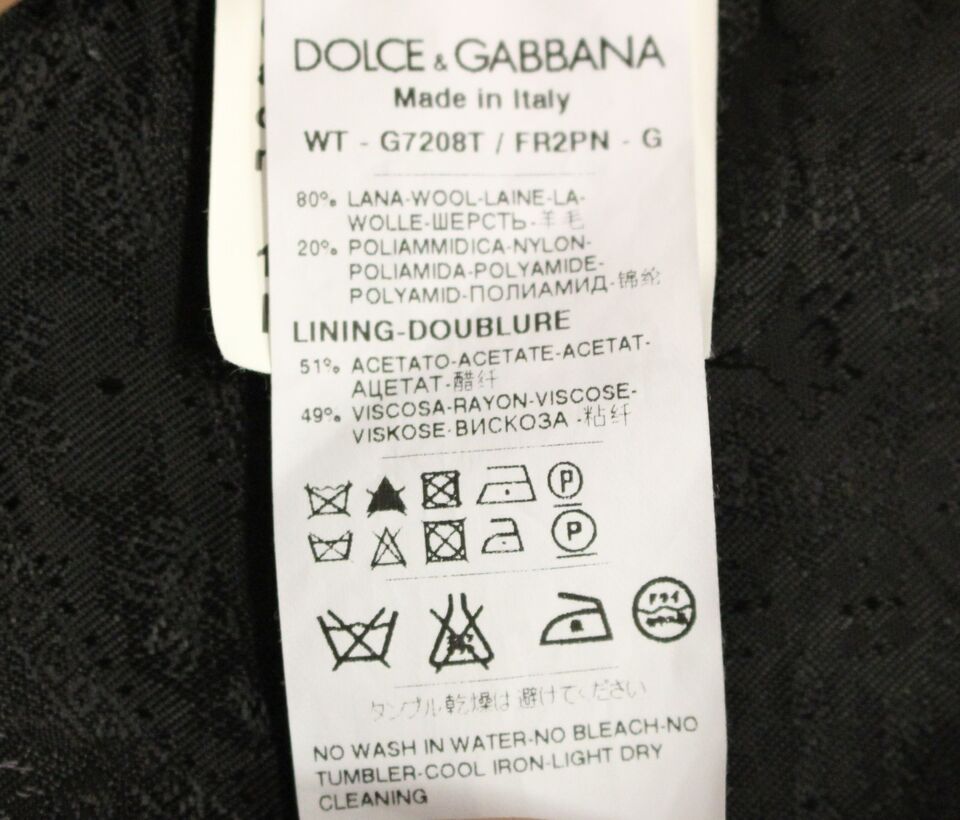 Dolce & Gabbana Svart Randig Ullväst Med Logotyp Väst