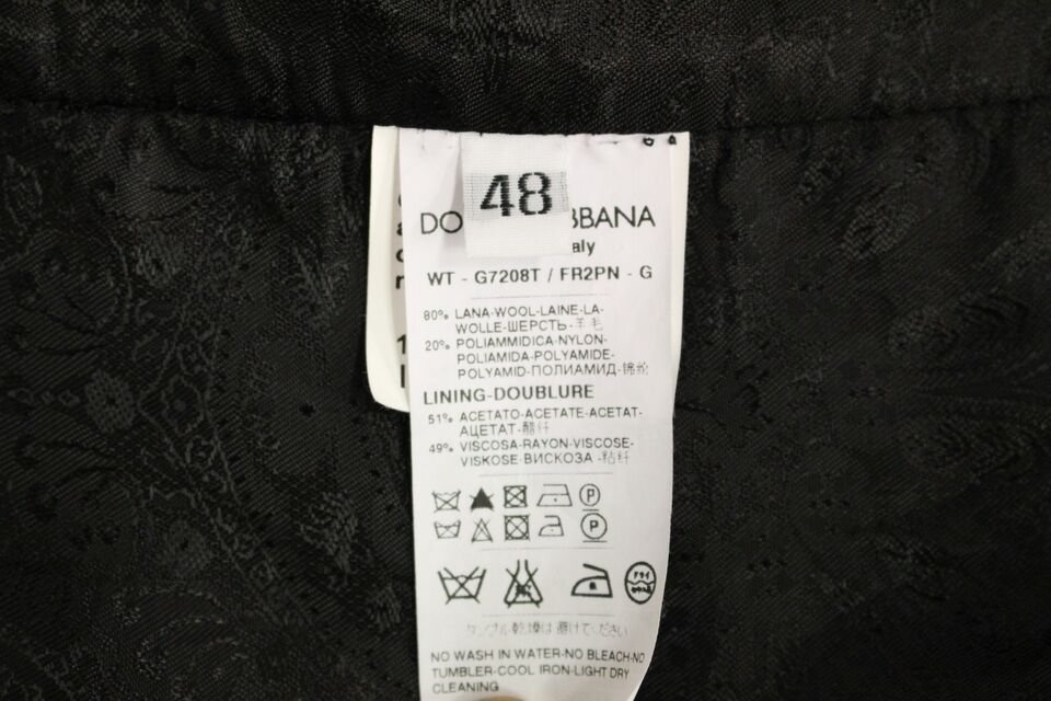 Dolce & Gabbana Svart Randig Ullväst Med Logotyp Väst