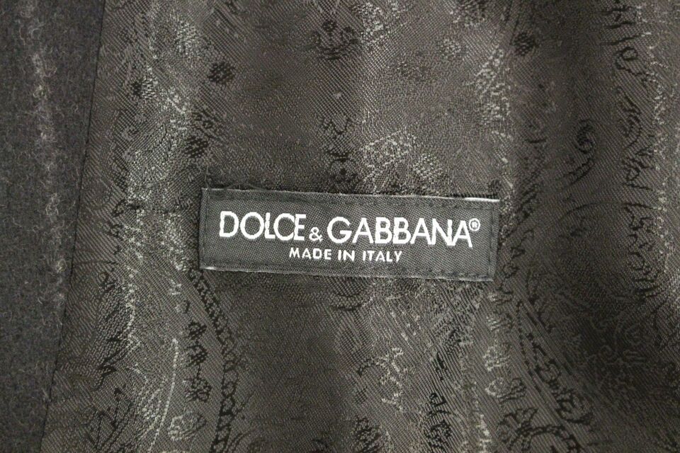 Dolce & Gabbana Svart Randig Ullväst Med Logotyp Väst