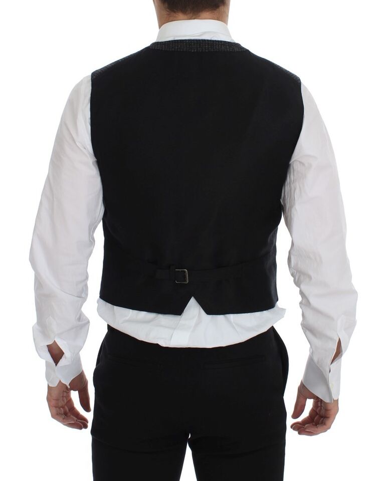 Dolce & Gabbana Grå Wool Blend Väst Gilet Weste