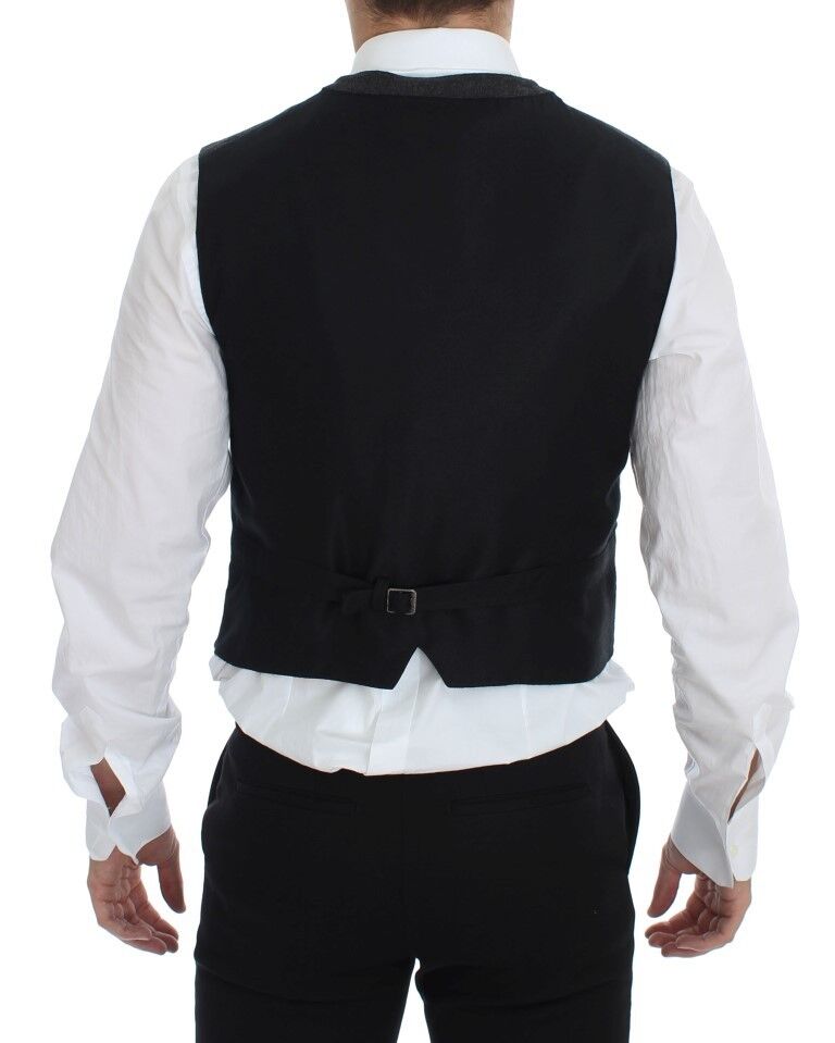 Dolce & Gabbana grå ullblandningslogoväst Gilet Weste