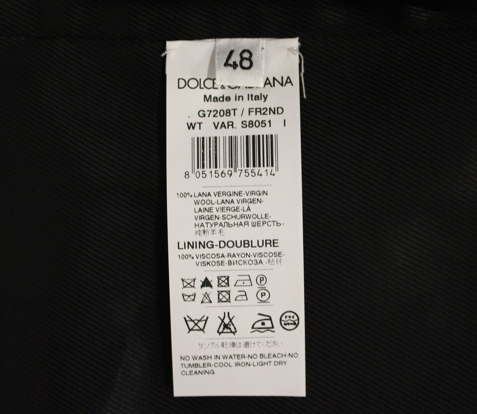 Dolce & Gabbana Grårandig Enkelknäppt Väst i Ull