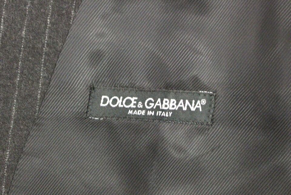 Dolce & Gabbana Grårandig Ullväst Med Logotyp Västar