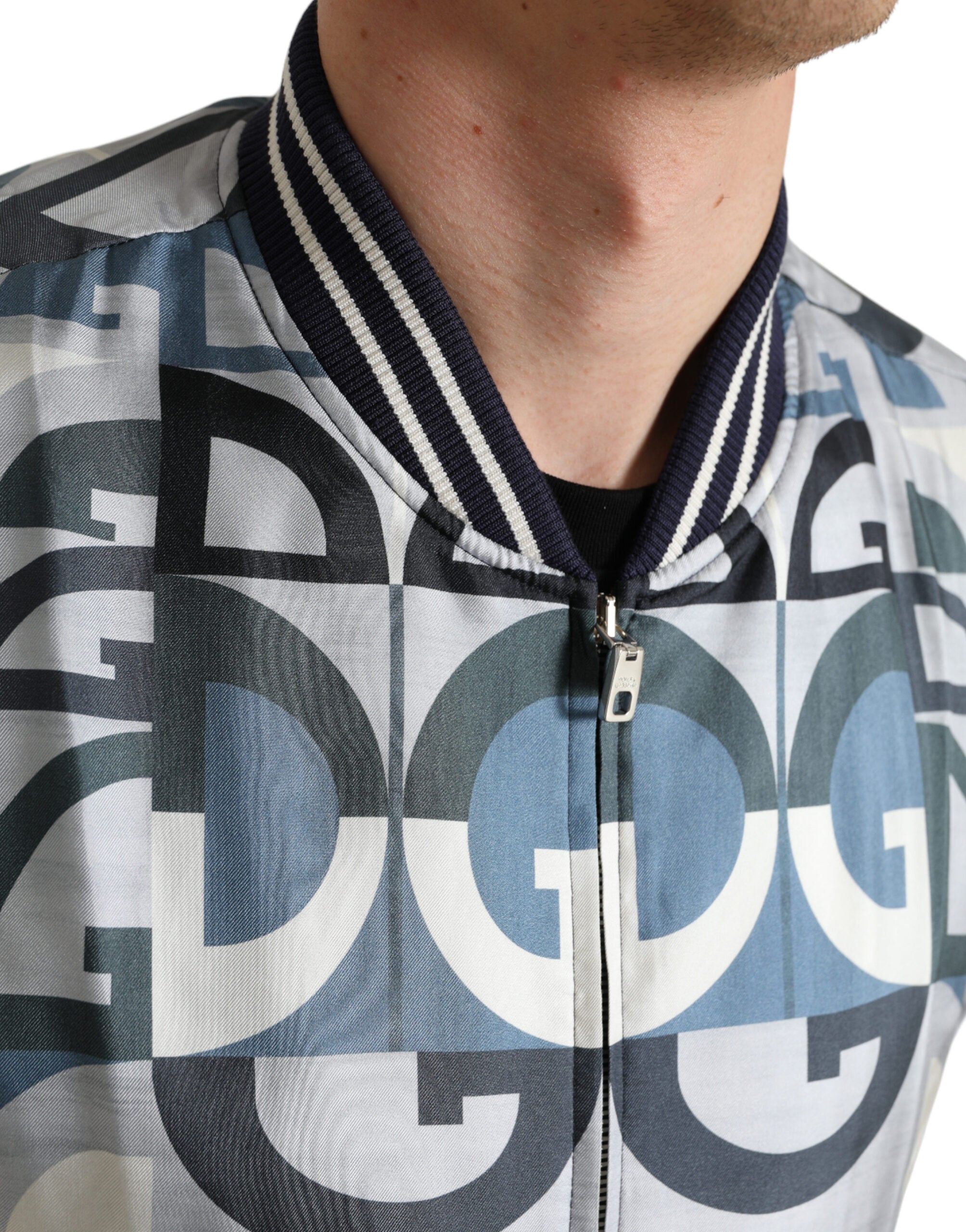 Dolce & Gabbana Multicolor Logo Print Bomber Blouson Jacka