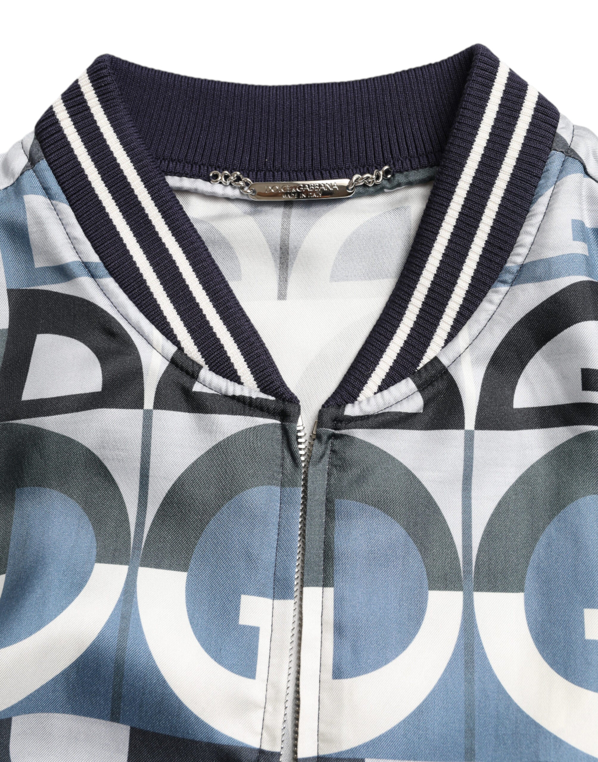 Dolce & Gabbana Multicolor Logo Print Bomber Blouson Jacka