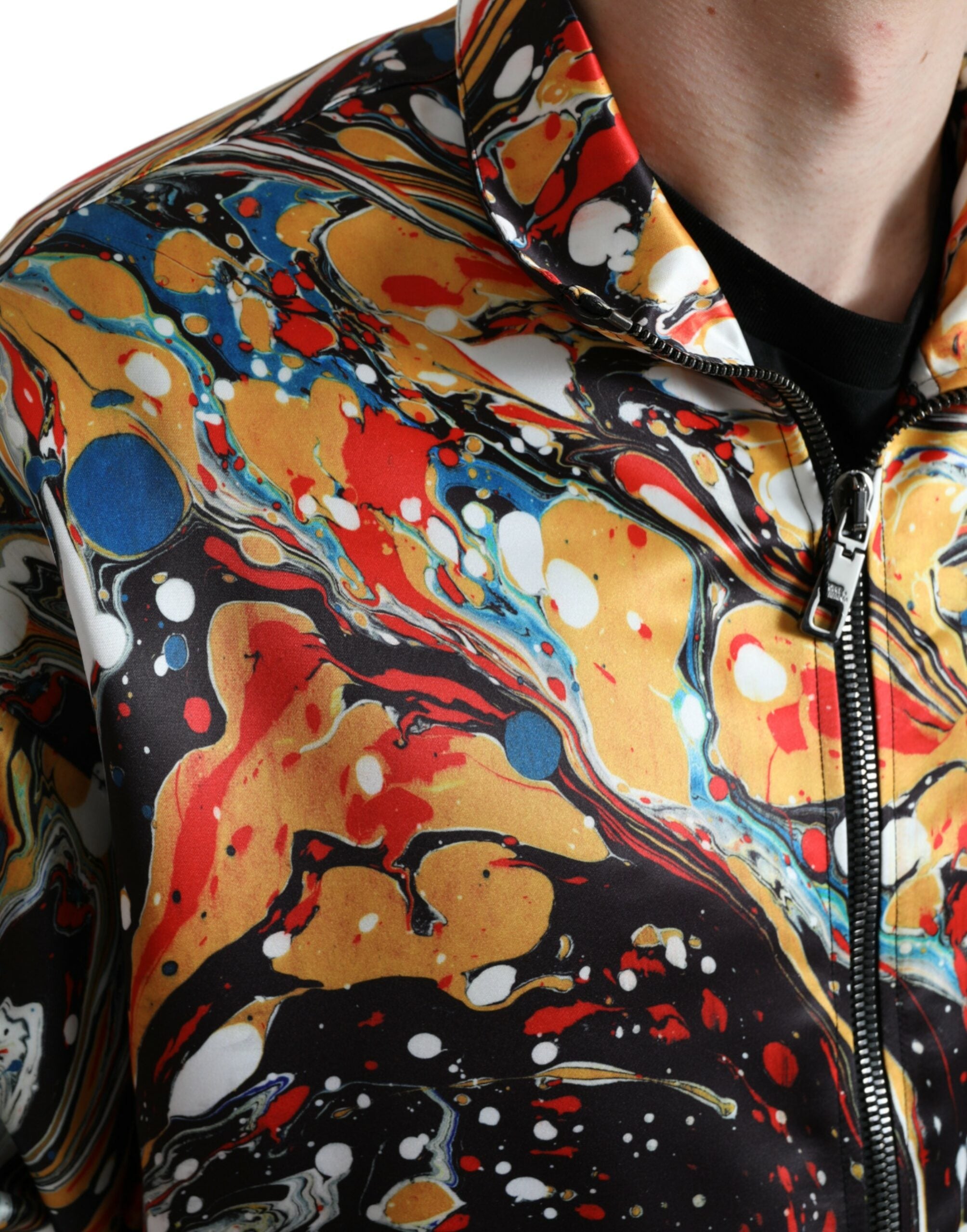 Dolce & Gabbana Flerfärgad Abstrakt Polyester Bomberjacka
