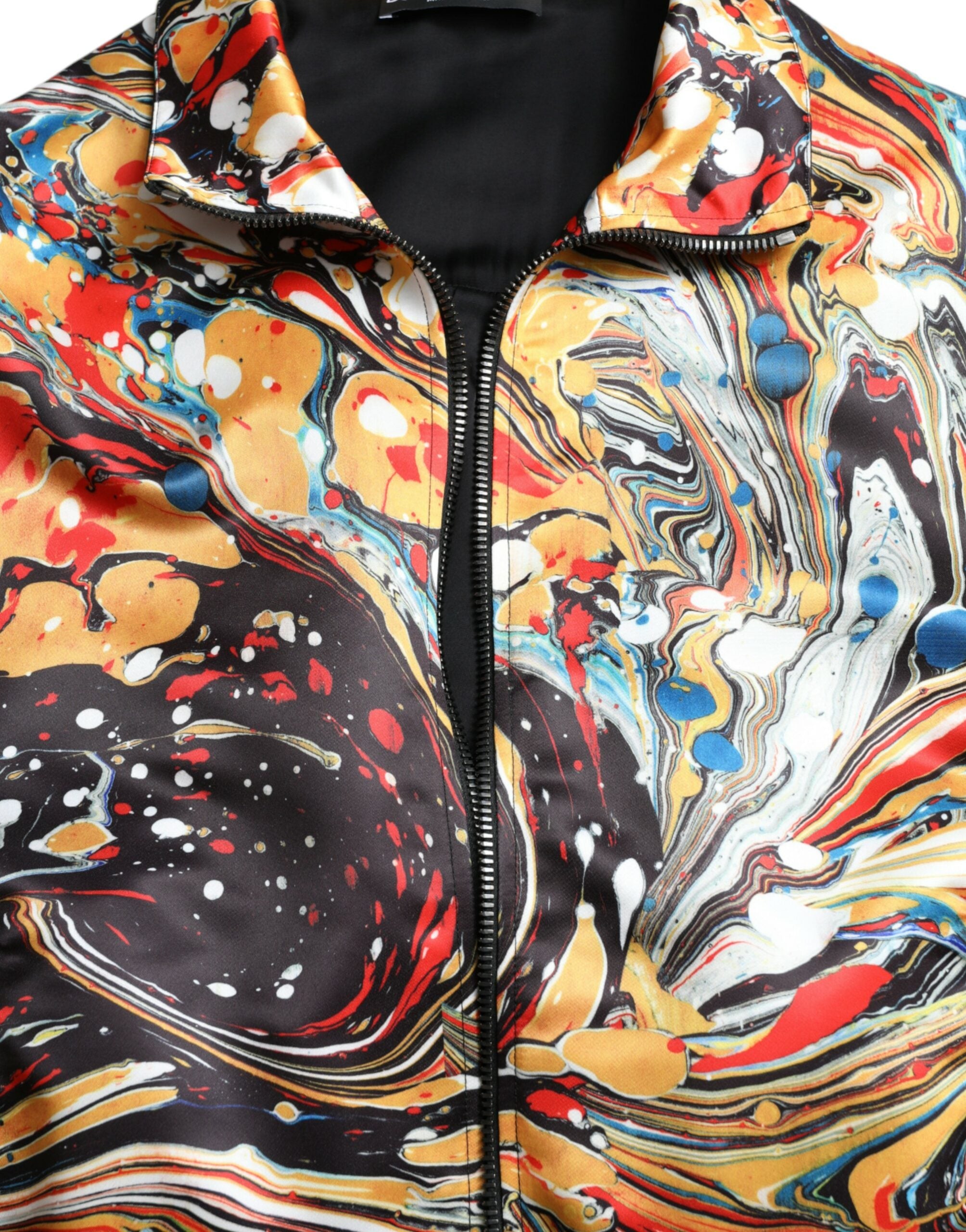 Dolce & Gabbana Flerfärgad Abstrakt Polyester Bomberjacka